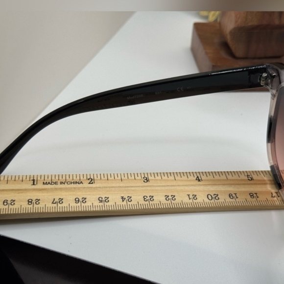 Oscar De La Renta Tortise Shell Blush Rose Brown Cat Eye Sunglasses - Picture 9 of 10